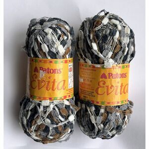 Patons Evita Yarn, 100% Nylon, Lot of 2